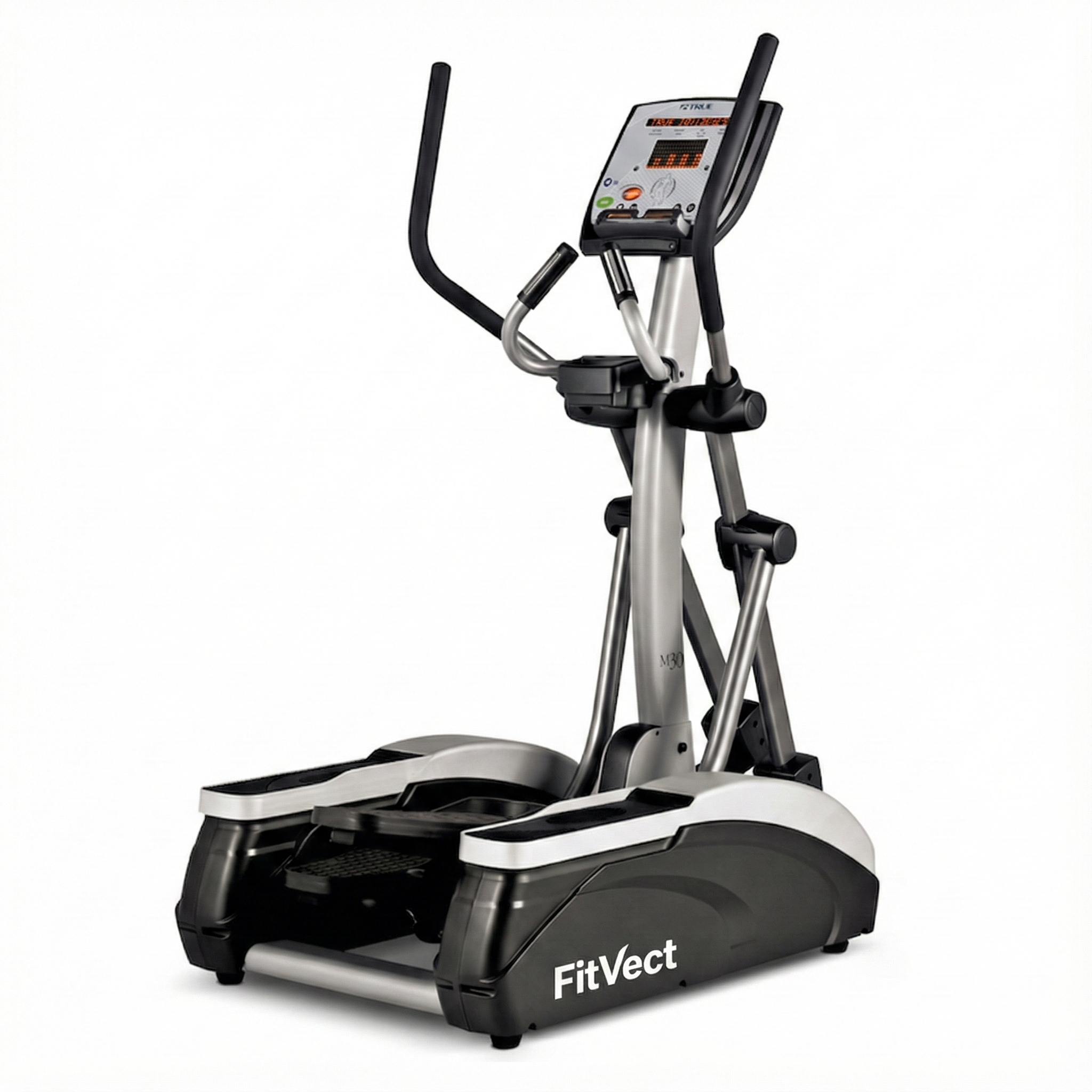 FitVect Elliptical trainer with digital display on a white background