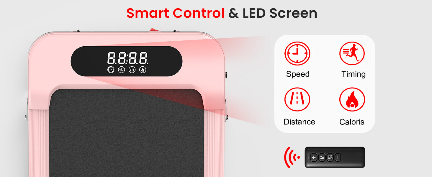 Pink electronic device with smart control and LED screen on a white background